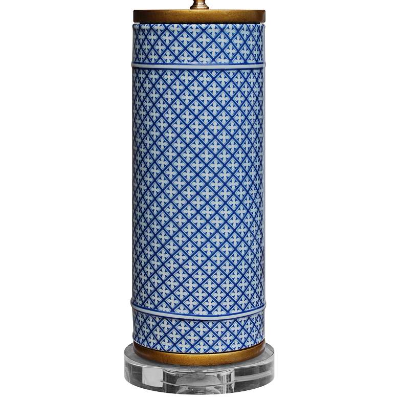 Image 3 Zelda Blue and White Porcelain Cylindrical Vase Table Lamp more views