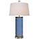 Zelda Cylindrical Vase 26" High Blue and White Porcelain Table Lamp