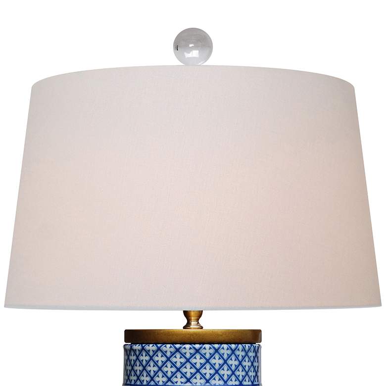 Image 2 Zelda Cylindrical Vase 26" High Blue and White Porcelain Table Lamp more views