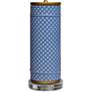 3_Zelda Cylindrical Vase 26" High Blue and White Porcelain Table Lamp more views
