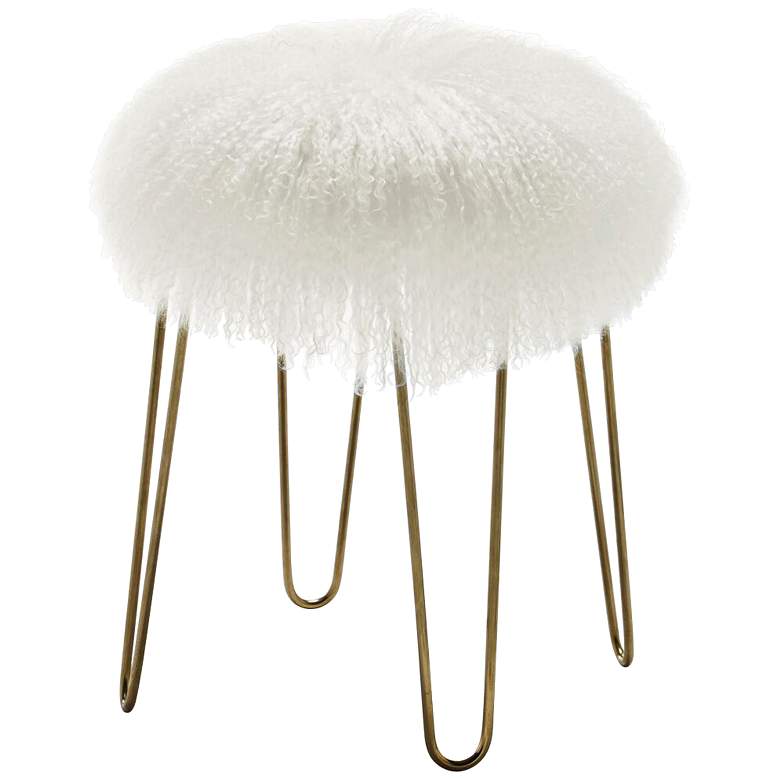 Image 1 Zelda White Sheepskin Bench Stool