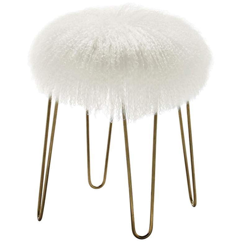 Image 1 Zelda White Sheepskin Bench Stool