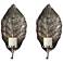 Zelkova 19 1/2"H Antiqued Silver Candle Wall Sconce Set of 2