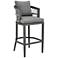 Zella 30 in. Outdoor Barstool in Aluminum, Rope, and Earl Gray Cushions