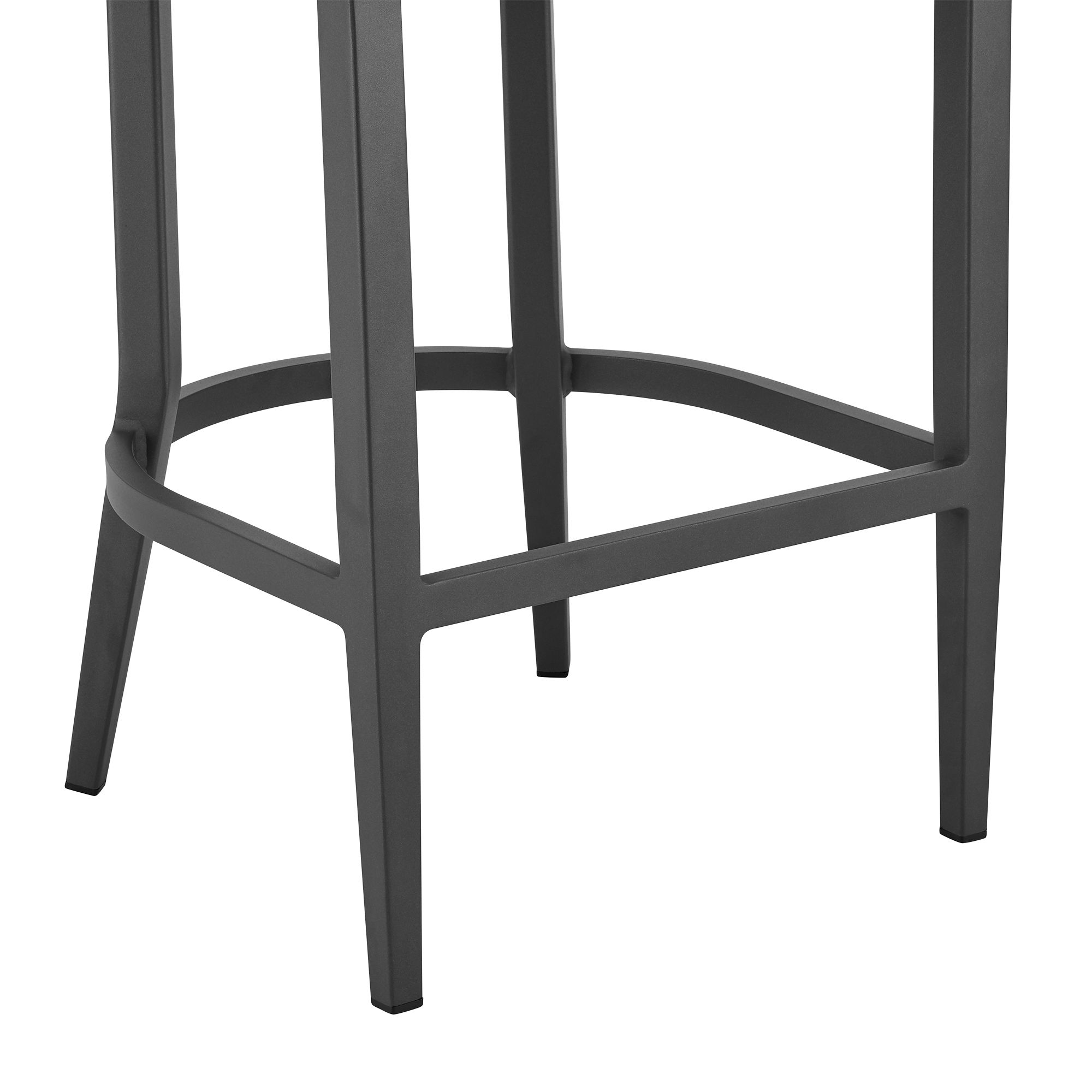 Zella 30 in. Outdoor Barstool in Aluminum, Rope, and Earl Gray Cushions