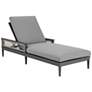 Zella Outdoor Chaise Lounge Chair in Aluminum, Rope, and Earl Gray Cushions