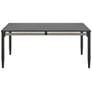 Zella Outdoor Dining Table in Aluminum, Charcoal Finish, Light Gray Rope