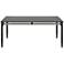 Zella Outdoor Dining Table in Aluminum, Charcoal Finish, Light Gray Rope