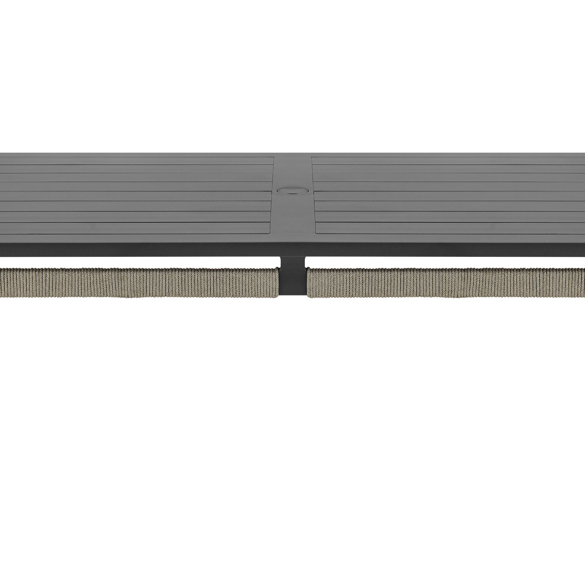 Image 4 Zella Outdoor Dining Table in Aluminum, Charcoal Finish, Light Gray Rope more views