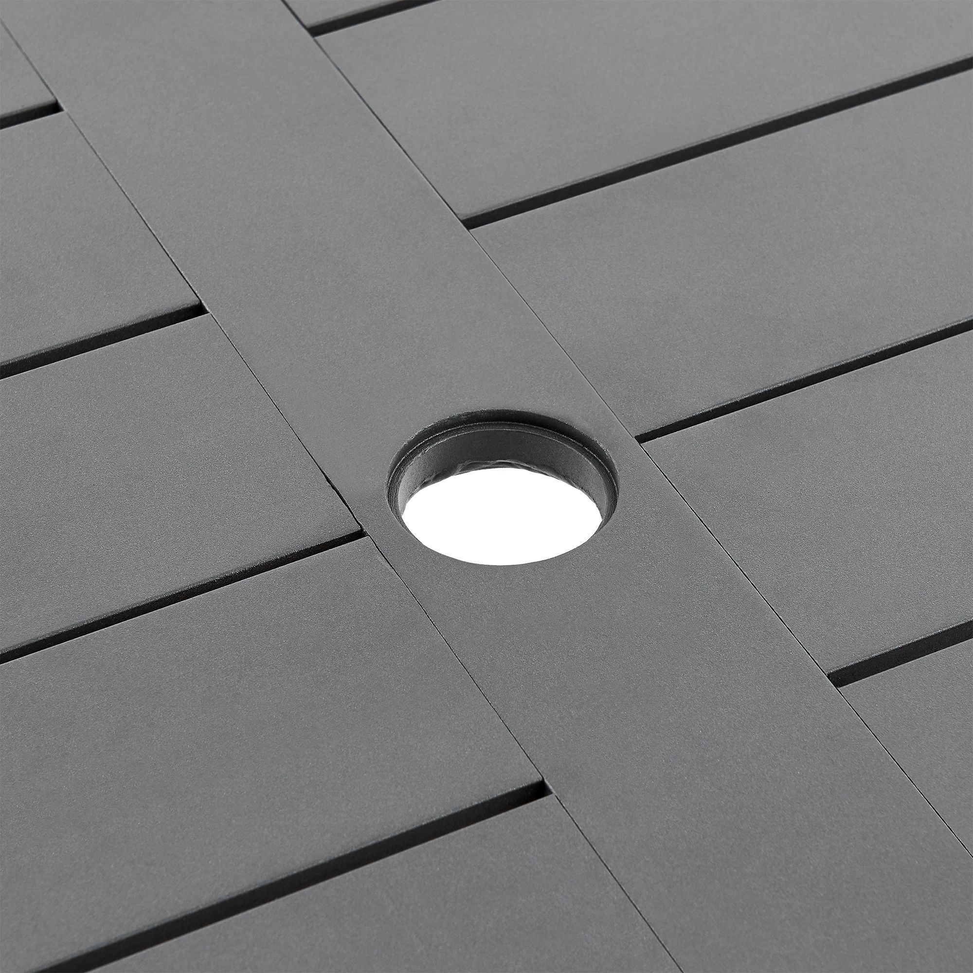 Image 7 Zella Outdoor Dining Table in Aluminum, Charcoal Finish, Light Gray Rope more views