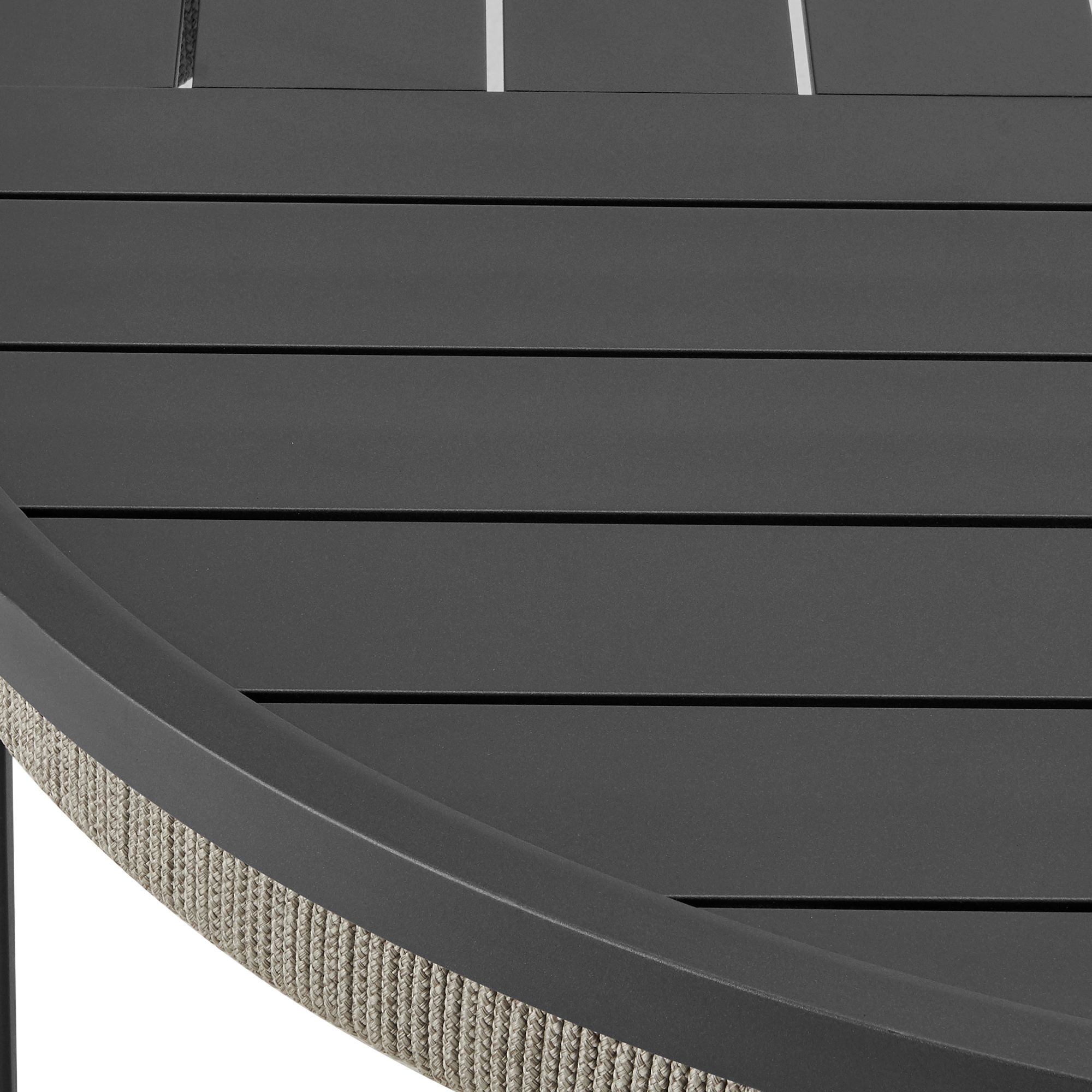 Image 6 Zella Round Coffee Table in Aluminum, Charcoal Finish and Light Gray Rope more views