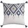 Zella Tribal Aztek Ivory and Blue 20" Square Throw Pillow