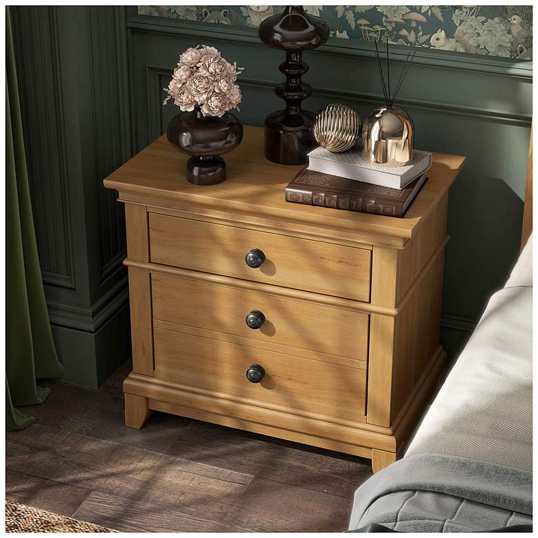 Image 4 Zeller Natural Oak 2-Drawer Nightstand With Cedar Bottom Drawer more views