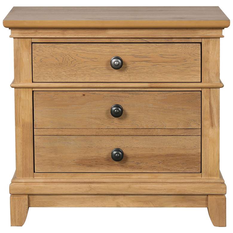 Image 5 Zeller Natural Oak 2-Drawer Nightstand With Cedar Bottom Drawer more views