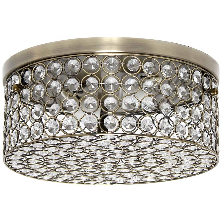 Image 1 Zelli 12" Wide Antique Brass Drum Ceiling Light