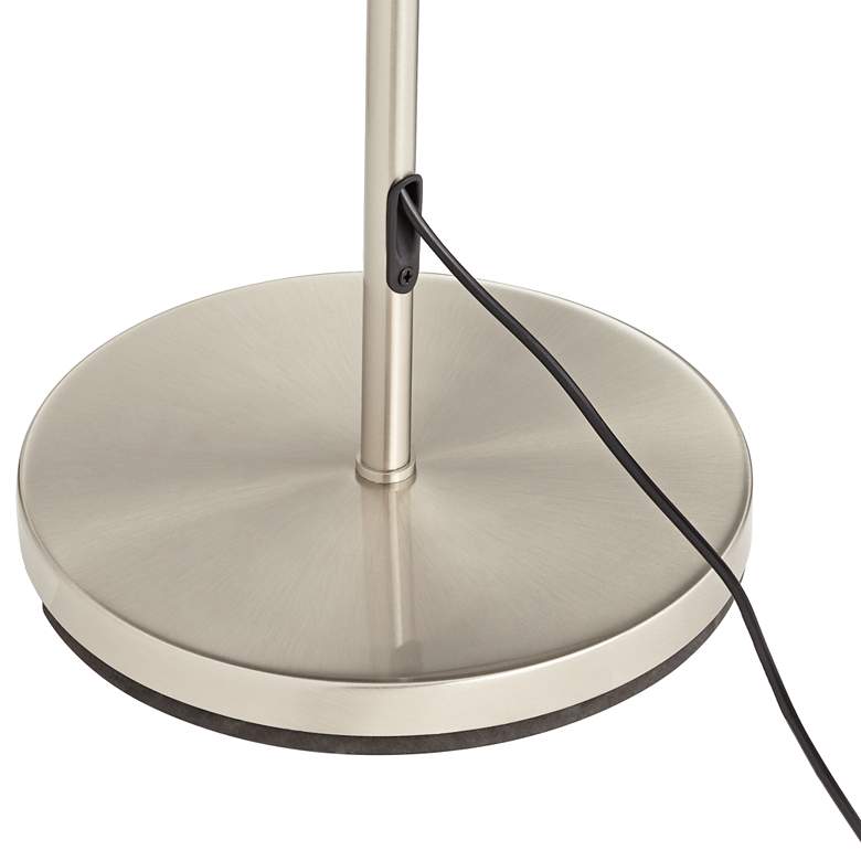 Zema Brushed Nickel Swing Arm LED Light Modern Pharmacy Floor Lamp more views