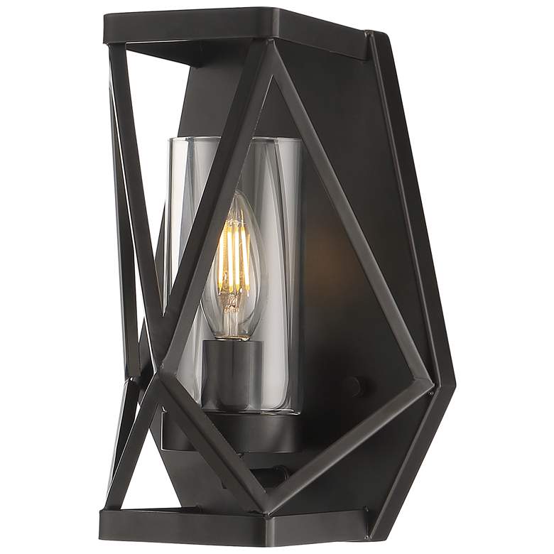 Image 1 Zemi; 1 Light; Wall Sconce Fixture; Black Finish with Clear Glass