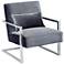 Zemo Diamond Gray Velvet Cantilever Accent Chair