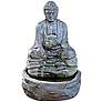 Zen 28" High Cast Stone Buddha Fountain with Light