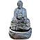 Zen 28" High Cast Stone Buddha Fountain with Light