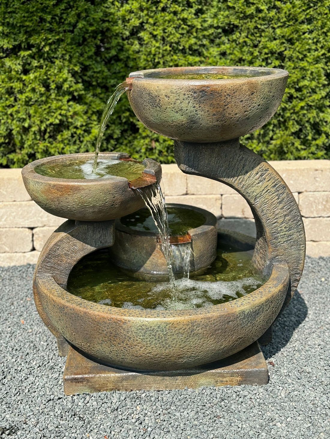Image 3 Zen 3-Bowl 32.50" H Relic Nebbia LED Outdoor Fountain - Made to Order more views