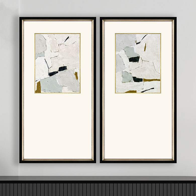 Image 1 Zen Interactions I 19"W x 37"H Framed Art - Set of 2