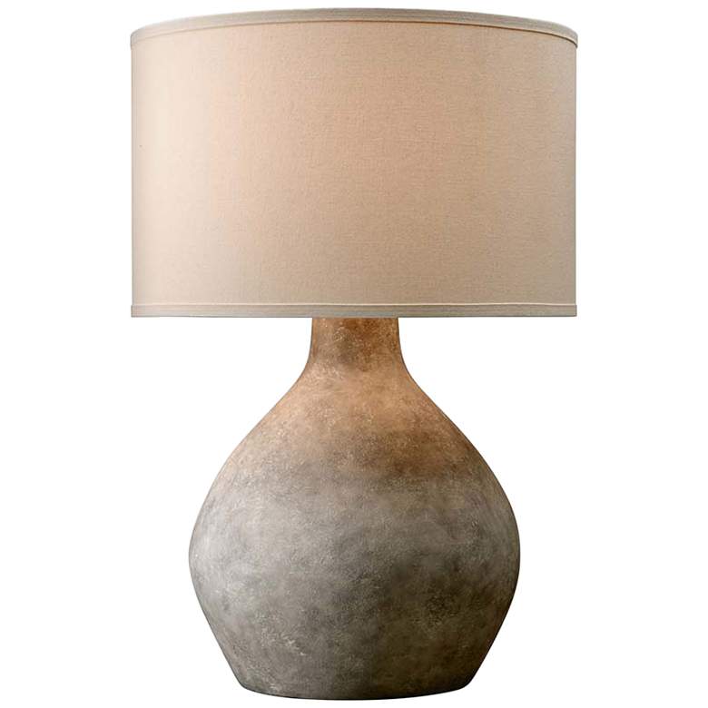 Image 1 Zen Lava Ceramic Table Lamp with Off-White Shade