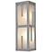 Zen Satin Nickel 18" High Frost Glass Outdoor Wall Light