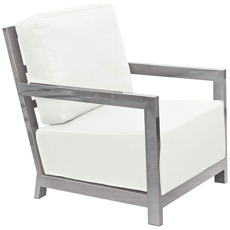 Image 1 Zen White Bonded Leather Accent Chair