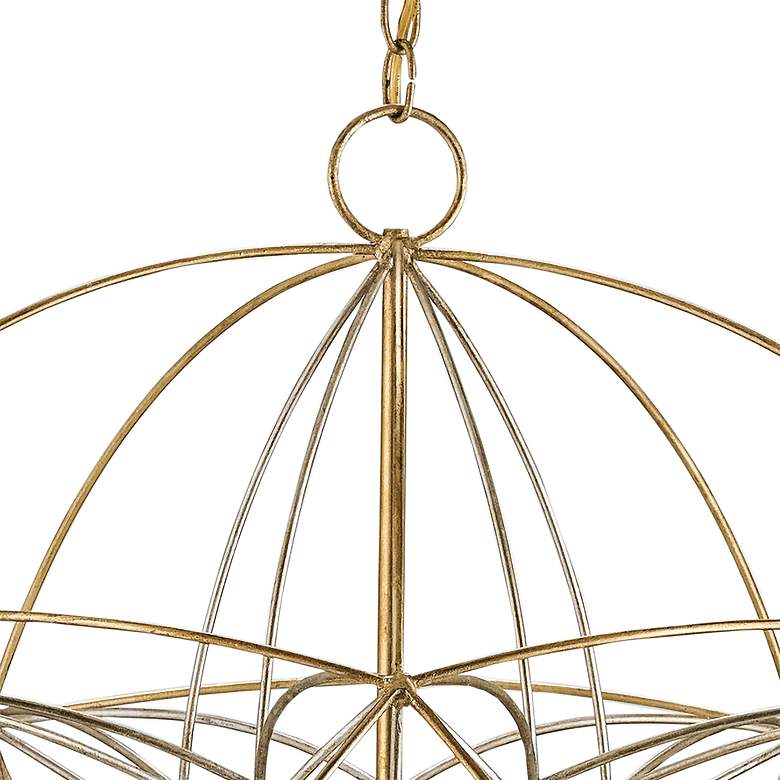 Image 5 Zenda 34 inch Wide 10-Light Gold and Silver Leaf Orb Chandelier more views