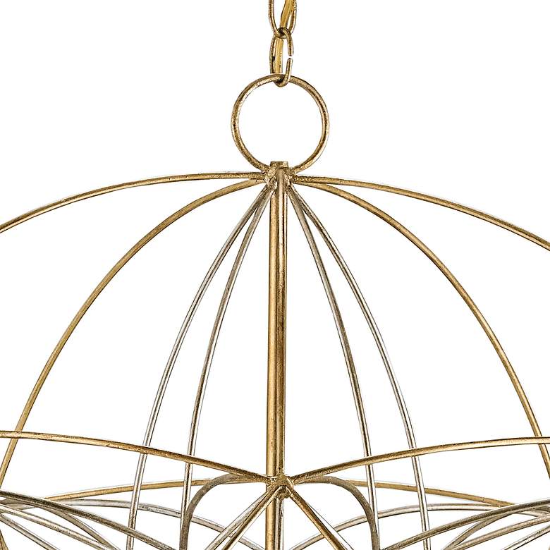 Image 5 Zenda 34" Wide 10-Light Gold and Silver Leaf Orb Chandelier more views
