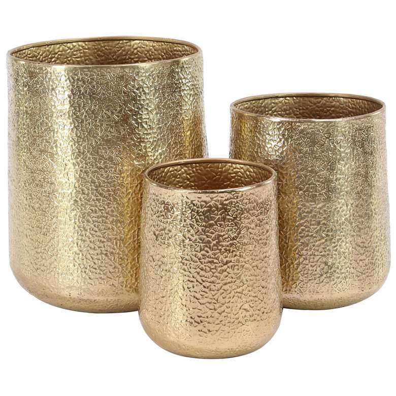 Image 2 Zendaya Gold Aluminum Planters Set of 3