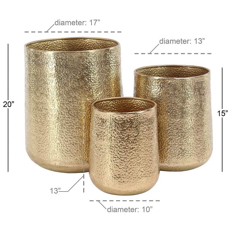 Image 5 Zendaya Gold Aluminum Planters Set of 3 more views