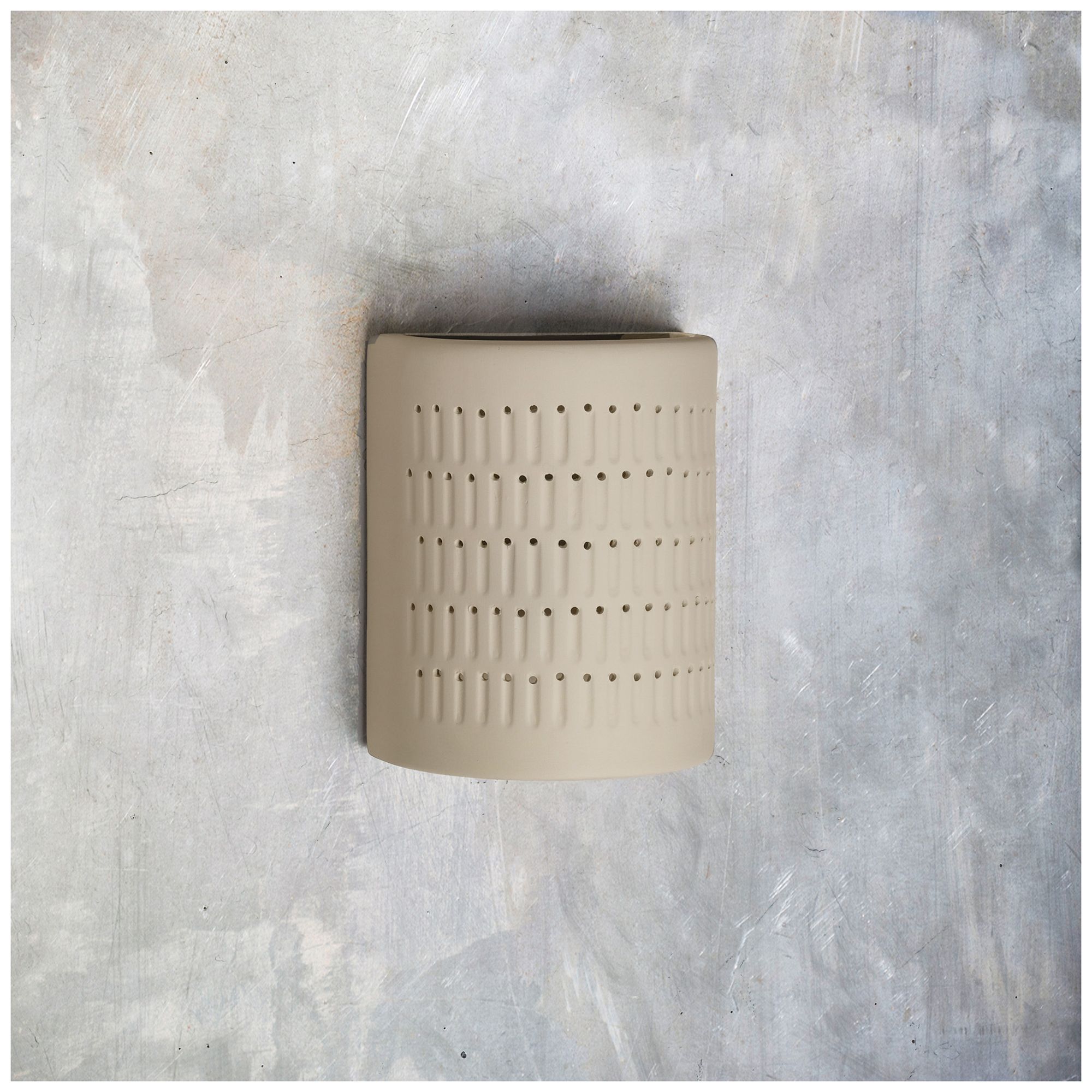 Image 3 zenia-10-inch-high-ceramic-beige-led-outdoor-wall-light-set-of-2 more views