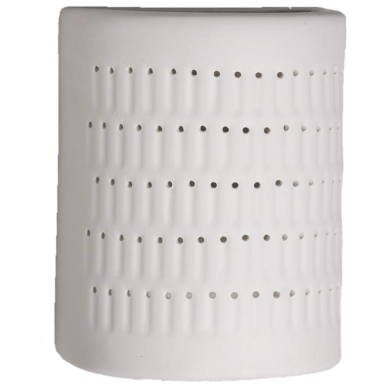 Image 2 Zenia-10-inch-high-ceramic-paintable-white-grooves-holes-up/down-LED