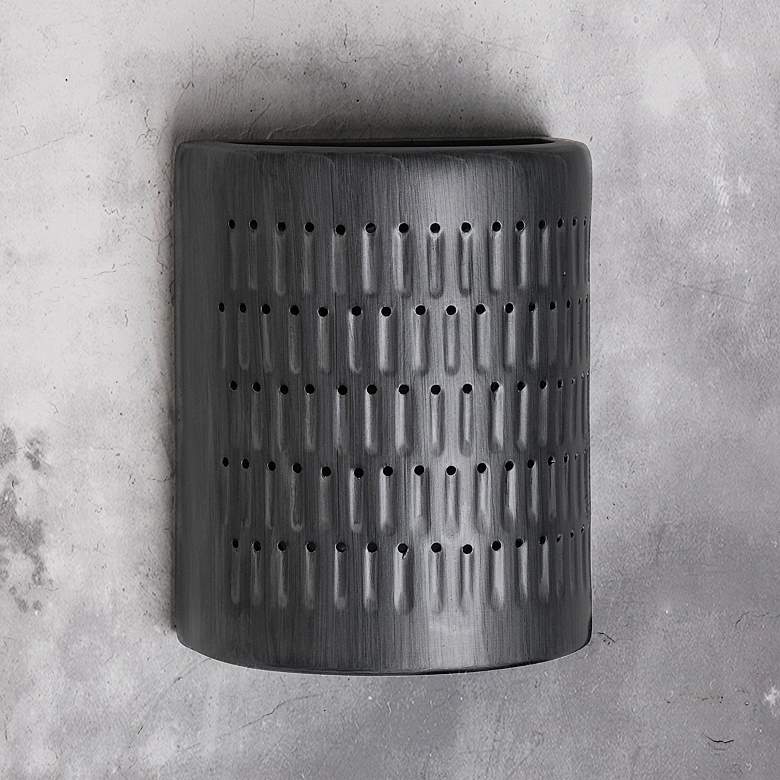 Image 1 Zenia 10" High Rubbed Pewter LED Outdoor Wall Light