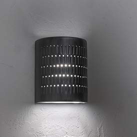 Image3 of Zenia 10" High Rubbed Pewter LED Outdoor Wall Light more views