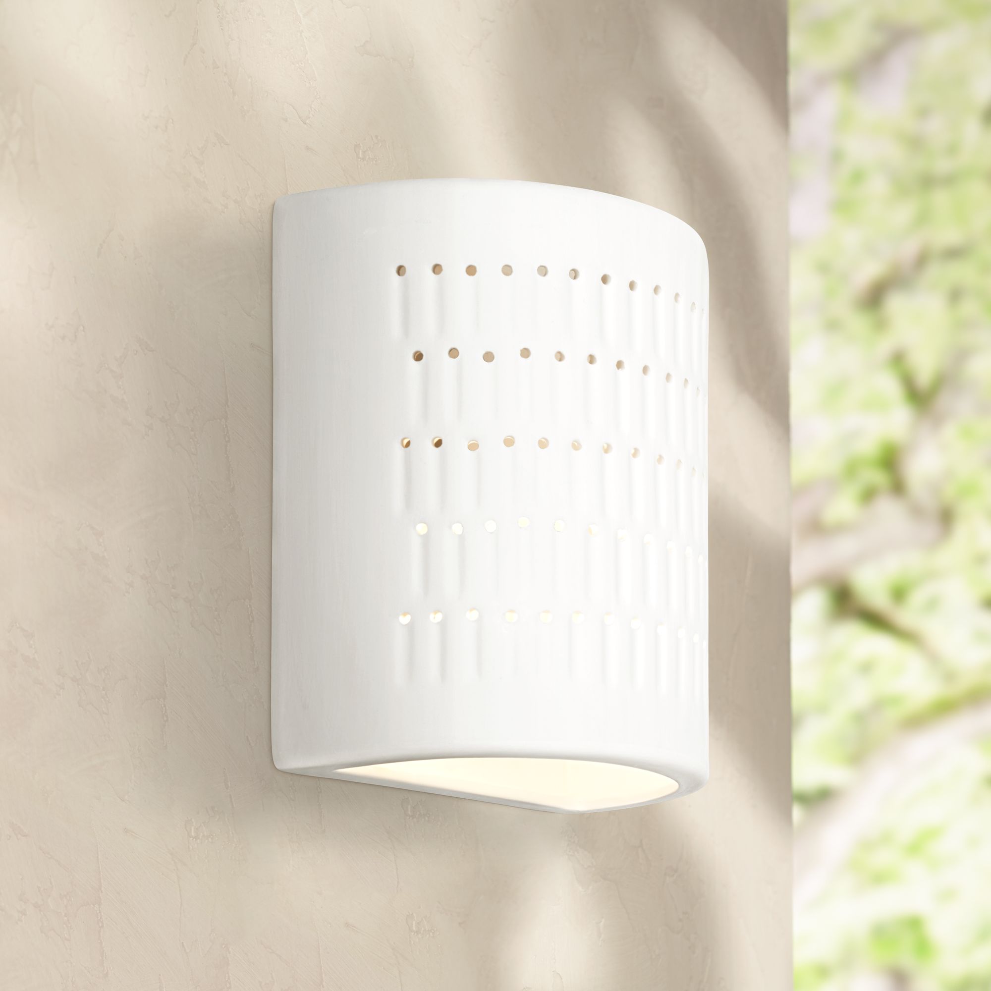White ceramic wall light sales