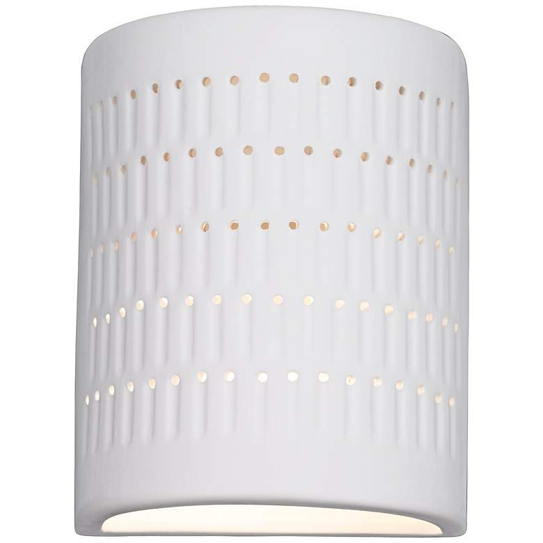 Image 5 Zenia 10 inch High White Ceramic Modern LED Outdoor Wall Light more views