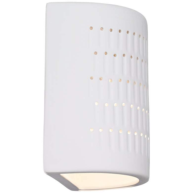 Image 7 Zenia 10 inch High White Ceramic Modern LED Outdoor Wall Light more views