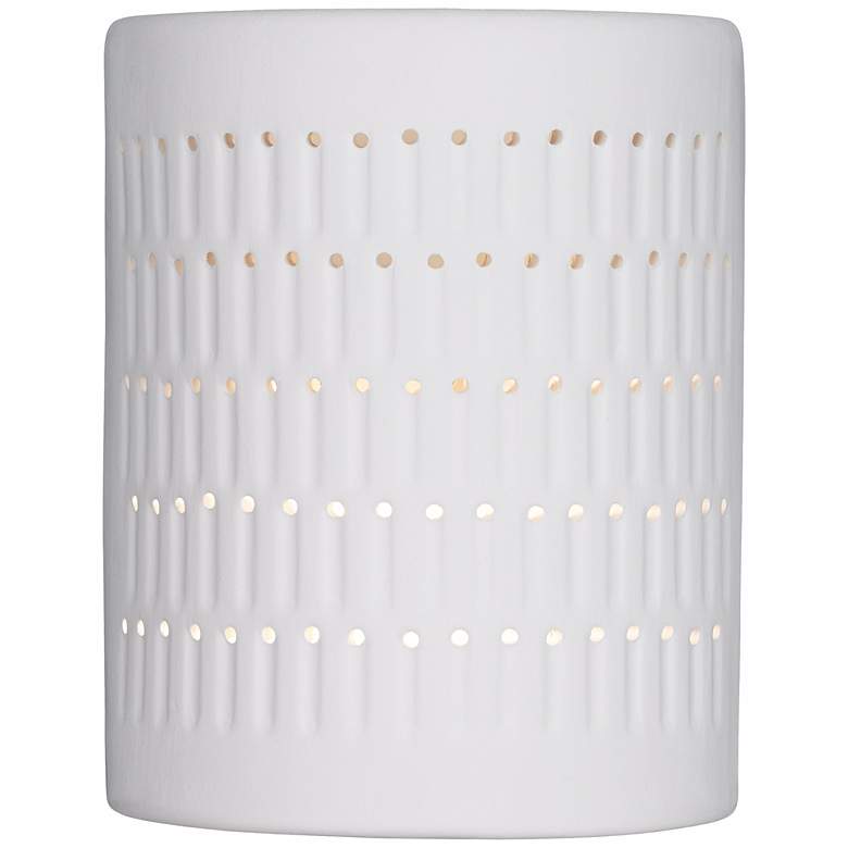 Zenia 10&quot; High White Ceramic Modern Outdoor Wall Light more views