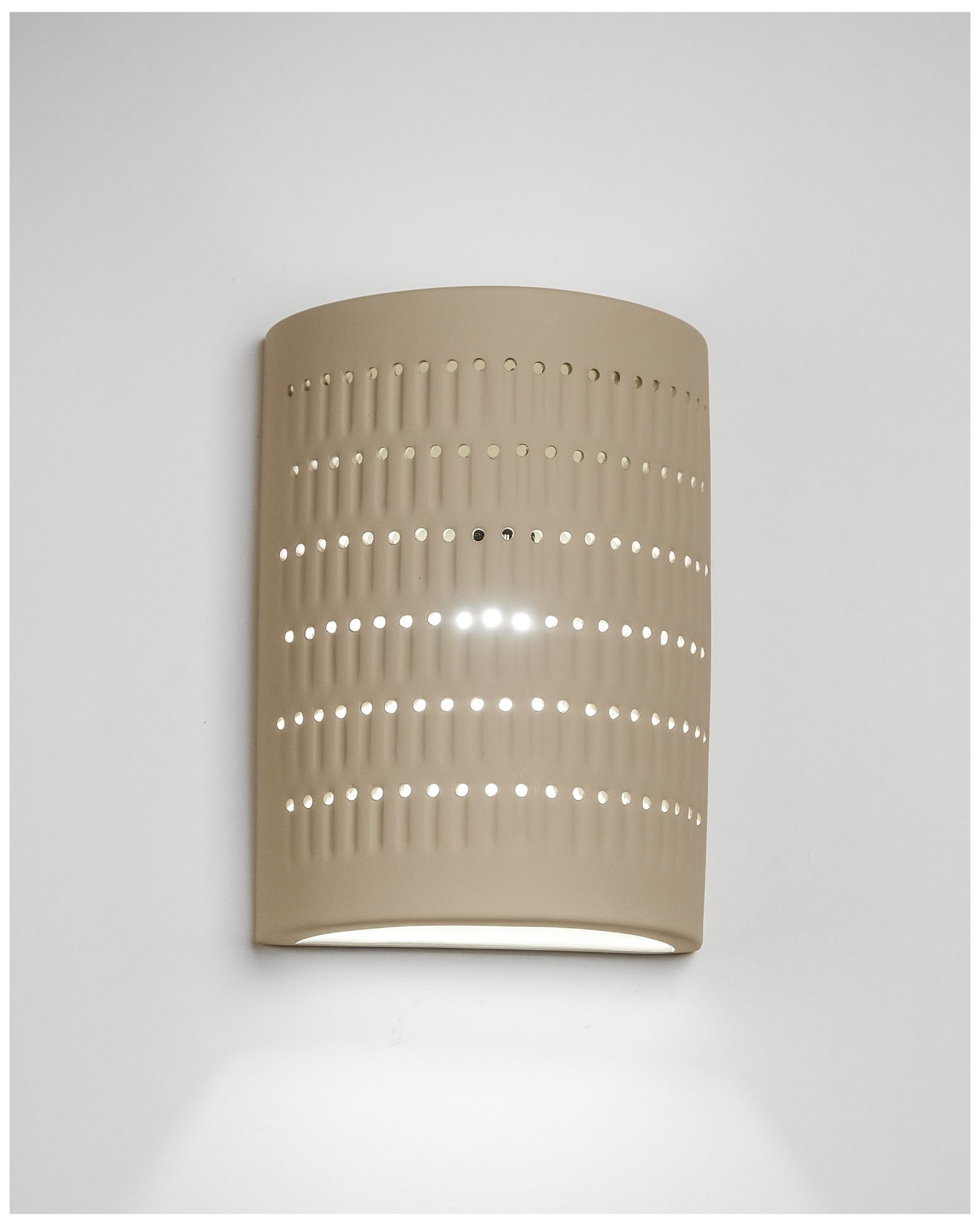 Image 2 Zenia-13-inch-high-ceramic-beige-up/down-LED-outdoor-wall-light-set-of-2 more views
