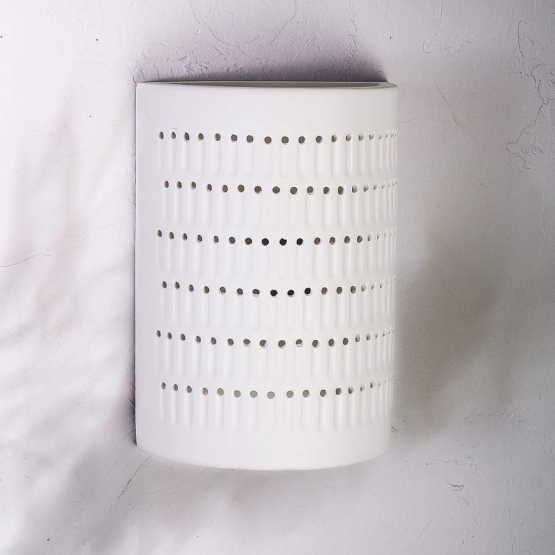 Image 1 Zenia 13" High Paintable White Bisque LED Outdoor Wall Light