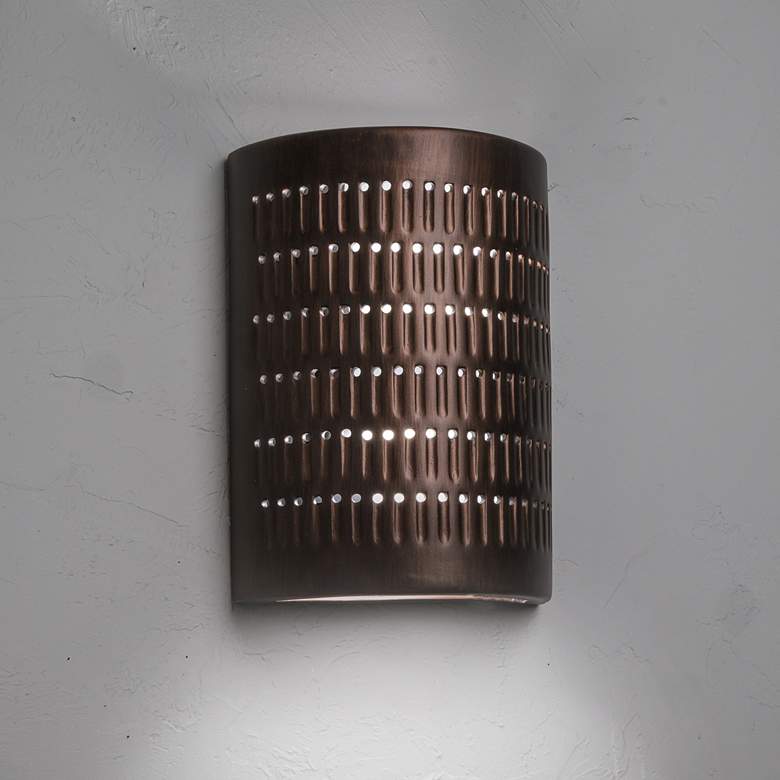 Image 3 Zenia 13" High Rubbed Copper LED Outdoor Wall Light more views