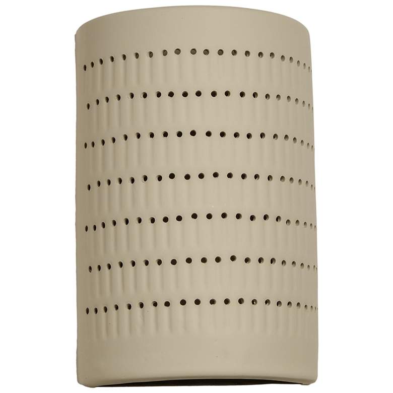 Image 1 Zenia-15-inch-high-ceramic-beige-up/down-LED-outdoor-wall-light