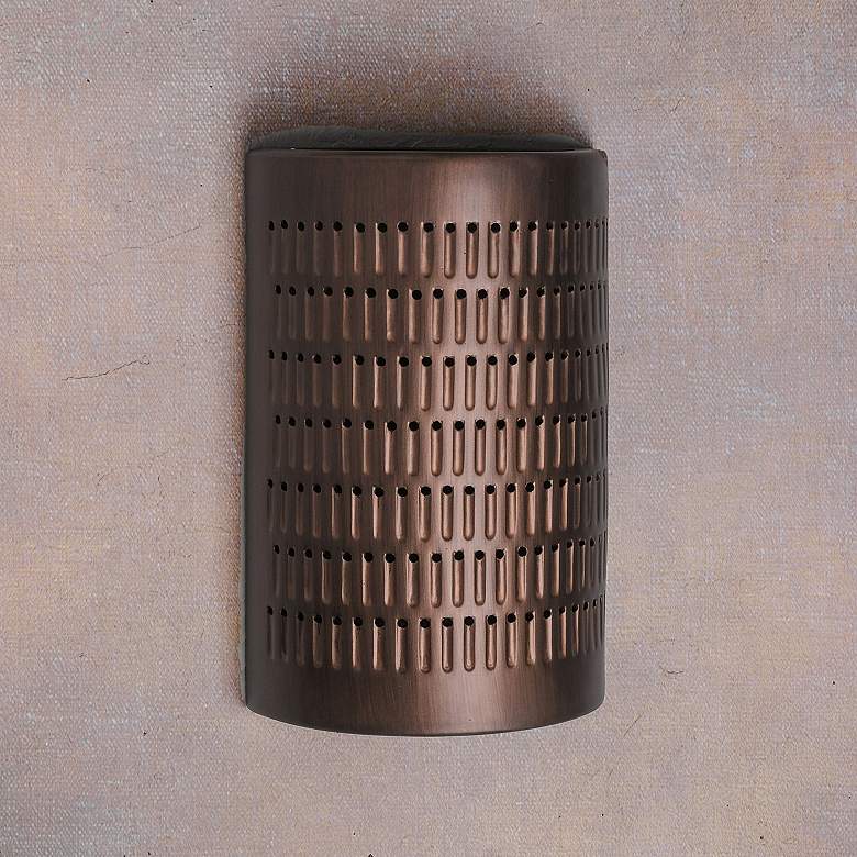 Image 1 Zenia 15" High Rubbed Copper LED Outdoor Wall Light