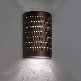 Image3 of Zenia 15" High Rubbed Copper LED Outdoor Wall Light more views