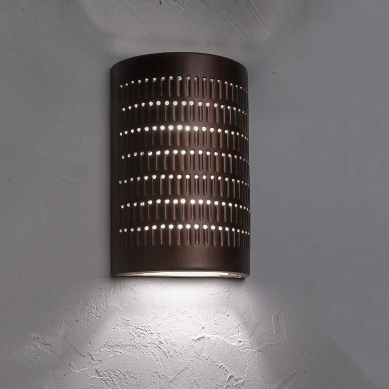 Image 3 Zenia 15" High Rubbed Copper LED Outdoor Wall Light more views