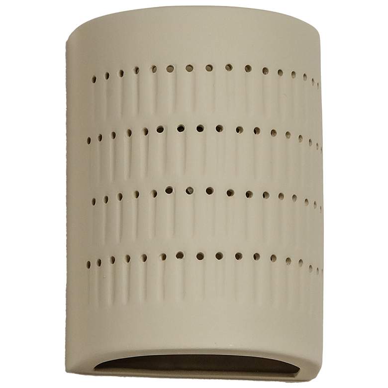Image 2 Zenia-8.5-inch-high-ceramic-beige-up/down-LED-outdoor-wall-light