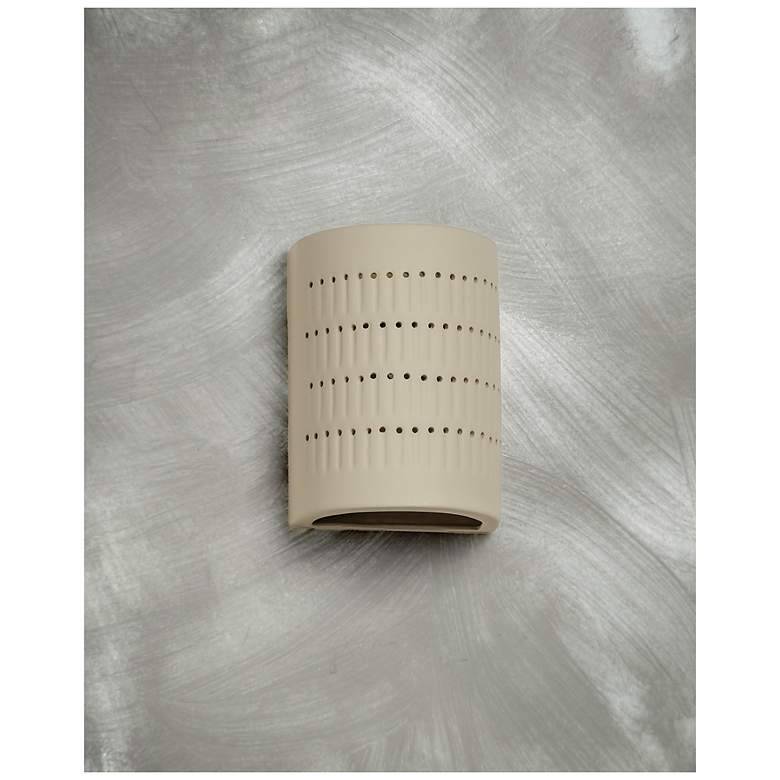 Image 3 Zenia-8.5-inch-high-ceramic-beige-up/down-LED-outdoor-wall-light more views